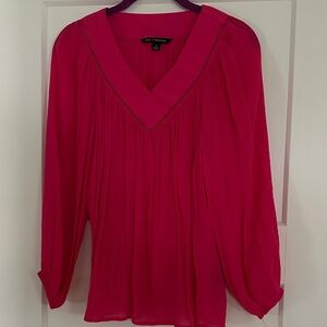 Zac & Rachel Bold Pink V-Neck Blouse